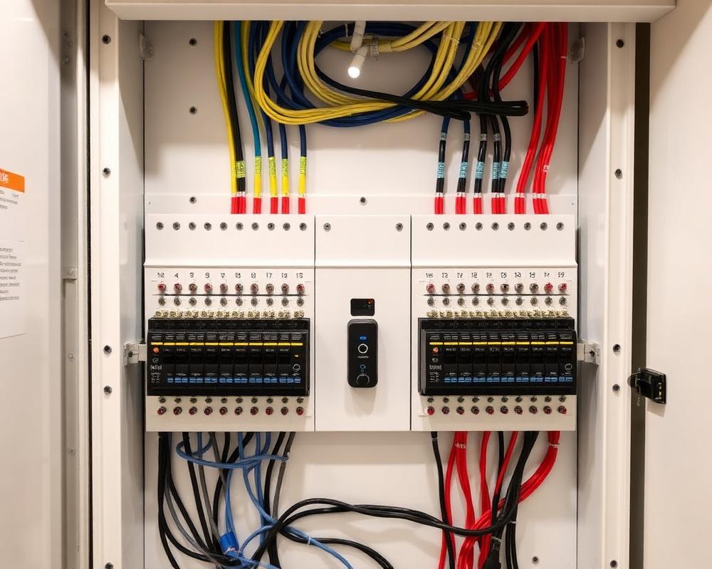Neat organised electrical distribution board after HAYBIN installation